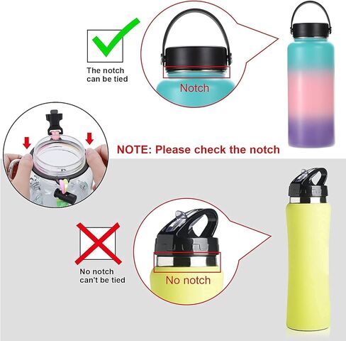 مقبض باراكورد 3 قطع من Aster لحزام زجاجة المياه - يناسب الزجاجات ذات الفم الواسع 12 أونصة إلى 64 أونصة - سلك حزام حامل باراكورد مع حلقة أمان، بوصلة وحزام مقبض زجاجة مياه in Kuwait