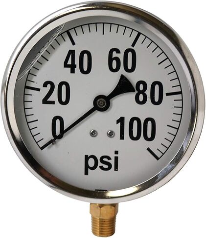 41 Series 4" 300 PSI Pressure Gauge - Stainless Steel, 1/4" NPT Brass Bottom Mount, Glycerin Filled in Saudi Arabia