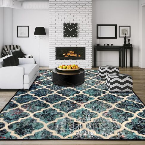 Area Rugs 5x7 Washable Rug for Living Room,Non-Slip Non-Shedding Ultra-Soft Floor Carpet for Home,Office, Dining Room,Bedroom (Style A) in Saudi Arabia