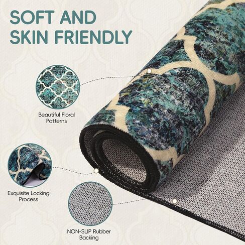 Area Rugs 5x7 Washable Rug for Living Room,Non-Slip Non-Shedding Ultra-Soft Floor Carpet for Home,Office, Dining Room,Bedroom (Style A) in Saudi Arabia