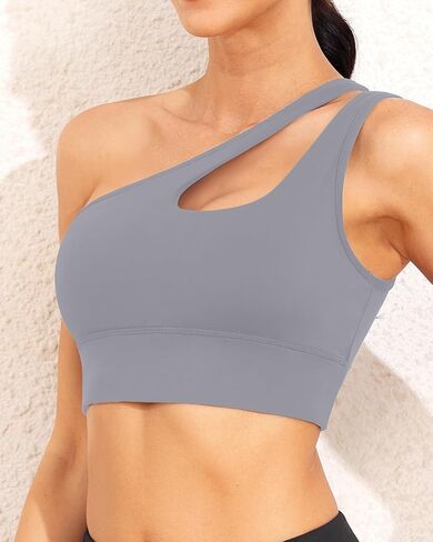 حمالات صدر رياضية بكتف واحد من Pinup Fashion، حمالات صدر يوجا مثيرة بحزام واحد، لطيفة متوسطة الدعم، قطع علوية للتمرين للنساء in Saudi Arabia