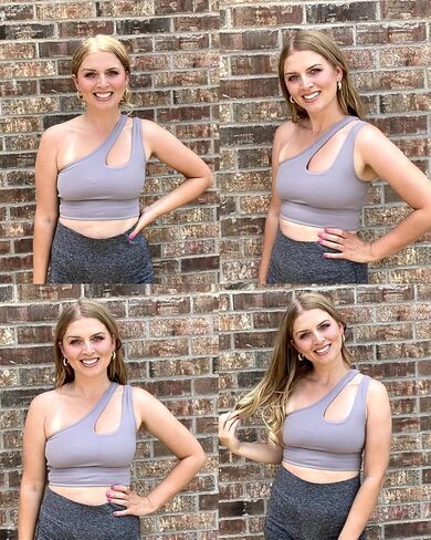 حمالات صدر رياضية بكتف واحد من Pinup Fashion، حمالات صدر يوجا مثيرة بحزام واحد، لطيفة متوسطة الدعم، قطع علوية للتمرين للنساء in Saudi Arabia