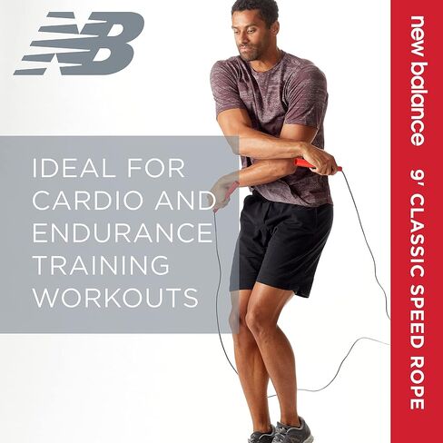 New Balance Classic Speed Rope - Jumping Rope for Fitness, Full-Body Workout - Lightweight, Tangle-Free, Portable, and Adjustable Jump Rope for Exercise, Cardio, Aerobic Skipping in Saudi Arabia