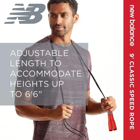 New Balance Classic Speed Rope - Jumping Rope for Fitness, Full-Body Workout - Lightweight, Tangle-Free, Portable, and Adjustable Jump Rope for Exercise, Cardio, Aerobic Skipping in Saudi Arabia