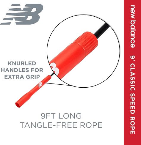 New Balance Classic Speed Rope - Jumping Rope for Fitness, Full-Body Workout - Lightweight, Tangle-Free, Portable, and Adjustable Jump Rope for Exercise, Cardio, Aerobic Skipping in Saudi Arabia