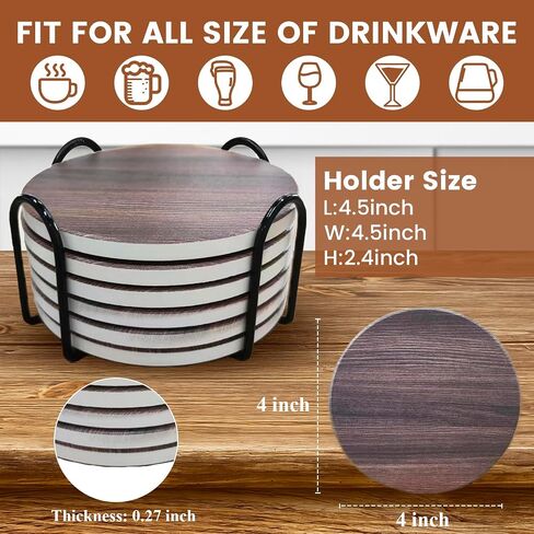 Marble Style Coasters for Drinks, Set of 6 Absorbent Coasters with Holder, Drink Coasters for Tabletop Protection, Ceramic Coasters for Dining and Coffee Table (4 Inches Gold) in Saudi Arabia