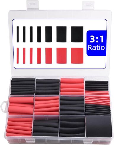 Ratio 3:1 Heat Shrink Tubing Colored Dual Wall Adhesive Lined Heat-Shrink Tube Wire Shrink Wrap Electrical Cable Wire Kit Set Insulation Protector Connector Heatshrink Tubing, 138PCS/9 Size in Saudi Arabia