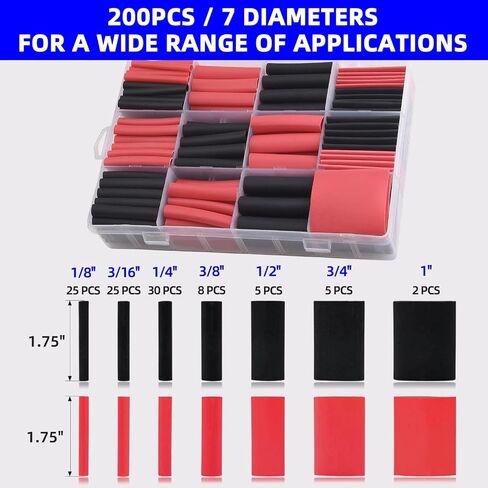 Ratio 3:1 Heat Shrink Tubing Colored Dual Wall Adhesive Lined Heat-Shrink Tube Wire Shrink Wrap Electrical Cable Wire Kit Set Insulation Protector Connector Heatshrink Tubing, 138PCS/9 Size in Saudi Arabia