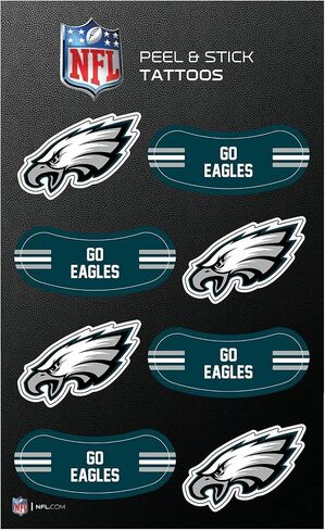 Rico Industries NFL Football Peel & Stick Temporary Tattoos - Eye Black - Game Day Approved in Saudi Arabia