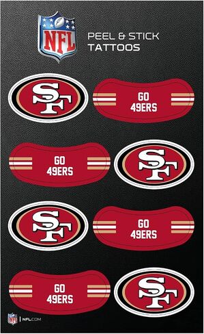 Rico Industries NFL Football Peel & Stick Temporary Tattoos - Eye Black - Game Day Approved in Saudi Arabia