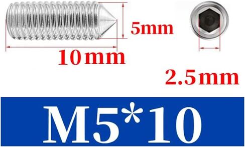 M4 x 4mm مجموعة مقابس من الفولاذ المقاوم للصدأ مسامير مسدس مقبس مجموعة رأس مسطحة مسامير مسدس مقبس محرك مخروط نقطة مسامير، حزمة من 30 in Kuwait