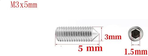 M4 x 4mm مجموعة مقابس من الفولاذ المقاوم للصدأ مسامير مسدس مقبس مجموعة رأس مسطحة مسامير مسدس مقبس محرك مخروط نقطة مسامير، حزمة من 30 in Kuwait