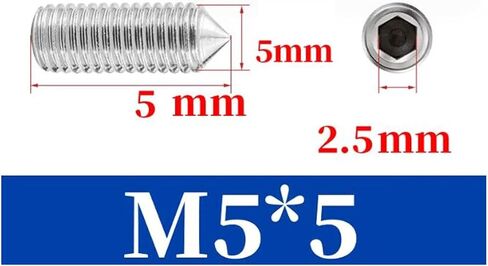 M4 x 4mm مجموعة مقابس من الفولاذ المقاوم للصدأ مسامير مسدس مقبس مجموعة رأس مسطحة مسامير مسدس مقبس محرك مخروط نقطة مسامير، حزمة من 30 in Kuwait