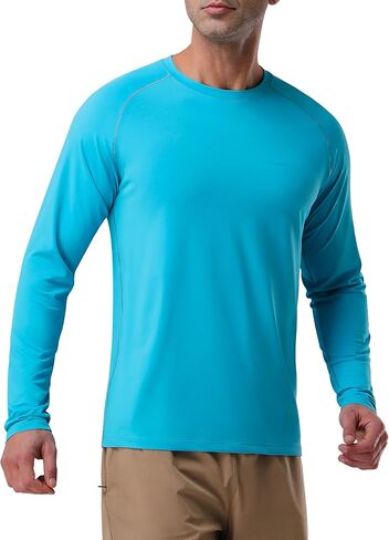 بايونير كامب قمصان رجالية للحماية من الأشعة فوق البنفسجية بعامل حماية من الشمس (SPF) UPF50 + واقي من الطفح الجلدي وأكمام طويلة وخفيفة الوزن للمشي لمسافات طويلة سريعة الجفاف والجري قميص السباحة in Kuwait