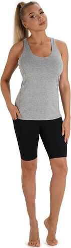 icyzone Women's Built in Bra Workout Tank Tops - Strappy Athletic Yoga Tops, Exercise Running Gym Shirts in Saudi Arabia