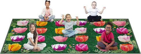 Classroom Rug Fruit Carpet 7'5"x13' Lemon Seating Learning Rug Elementary Classroom Carpet 24 Seats Non Slip Soft Foldable Classroom Playmat for Preschool, Playroom in Saudi Arabia