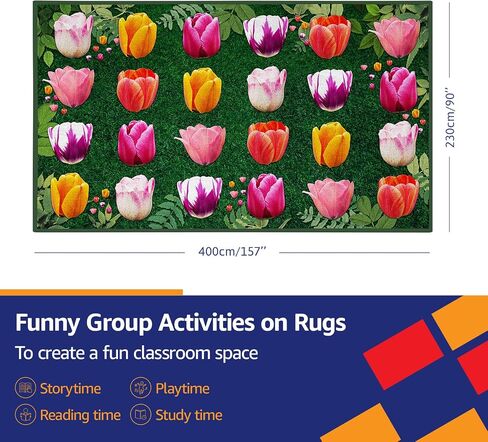 Classroom Rug Fruit Carpet 7'5"x13' Lemon Seating Learning Rug Elementary Classroom Carpet 24 Seats Non Slip Soft Foldable Classroom Playmat for Preschool, Playroom in Saudi Arabia