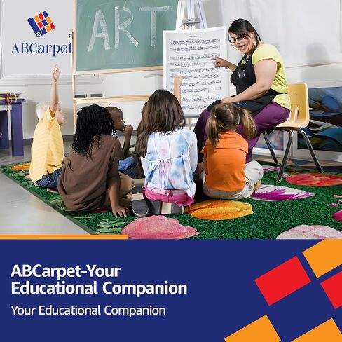 Classroom Rug Fruit Carpet 7'5"x13' Lemon Seating Learning Rug Elementary Classroom Carpet 24 Seats Non Slip Soft Foldable Classroom Playmat for Preschool, Playroom in Saudi Arabia