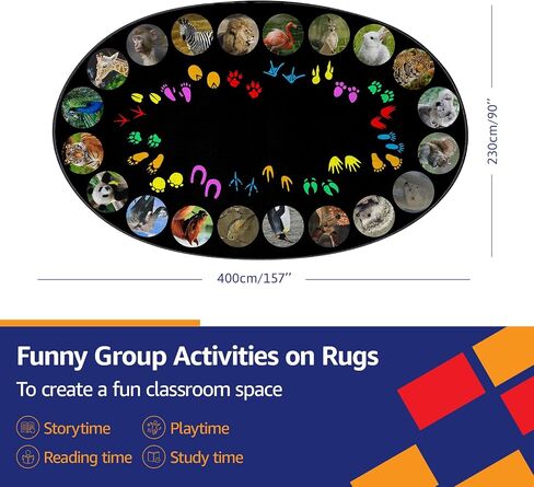 Classroom Rug Fruit Carpet 7'5"x13' Lemon Seating Learning Rug Elementary Classroom Carpet 24 Seats Non Slip Soft Foldable Classroom Playmat for Preschool, Playroom in Saudi Arabia