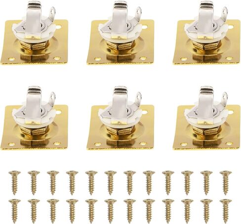 6Pcs Yootones Square Jack Output Plate Guitar Bass Jack Socket Compatible with Electric Guitar Parts Accessories (Black) in Saudi Arabia