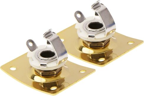6Pcs Yootones Square Jack Output Plate Guitar Bass Jack Socket Compatible with Electric Guitar Parts Accessories (Black) in Saudi Arabia