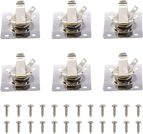 6Pcs Yootones Square Jack Output Plate Guitar Bass Jack Socket Compatible with Electric Guitar Parts Accessories (Black) in Saudi Arabia