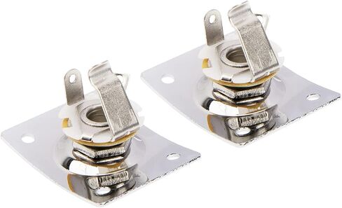 6Pcs Yootones Square Jack Output Plate Guitar Bass Jack Socket Compatible with Electric Guitar Parts Accessories (Black) in Saudi Arabia