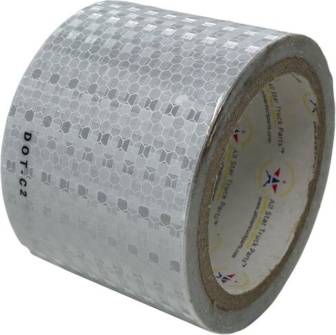 White DOT-C2 Reflective Tape Conspiciuity Tape - COMMERCIAL ROLL, HIGH INTENSITY, STRONG ADHESIVE- Automobile Car Truck Boat Trailer Semi (White) (2 IN x 20 FT) in Saudi Arabia