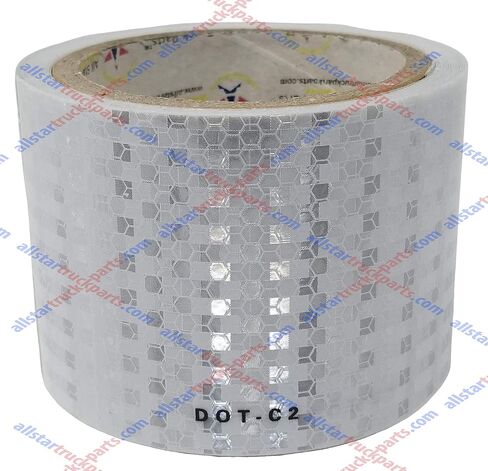 White DOT-C2 Reflective Tape Conspiciuity Tape - COMMERCIAL ROLL, HIGH INTENSITY, STRONG ADHESIVE- Automobile Car Truck Boat Trailer Semi (White) (2 IN x 20 FT) in Saudi Arabia