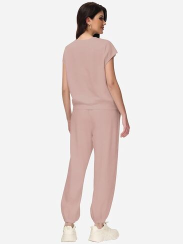 Womens 2 Piece Outfits Cap Sleeve Tops High Waist Pants Set Summer Loungewear 2024 in Saudi Arabia