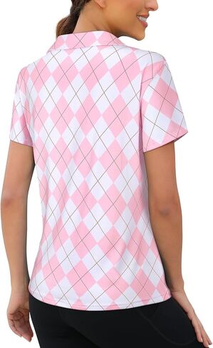 Viracy 1/4 Zip Up Womens Golf Polo Shirts Short Sleeve Moisture Wicking Workout Tops in Kuwait