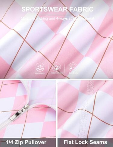 Viracy 1/4 Zip Up Womens Golf Polo Shirts Short Sleeve Moisture Wicking Workout Tops in Kuwait