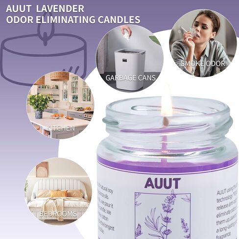 Vanilla Odor Eliminating Candles - Eliminates of Smoke, Pet, Food, and Other Smells Quickly - 12oz Premium soy wax in Saudi Arabia
