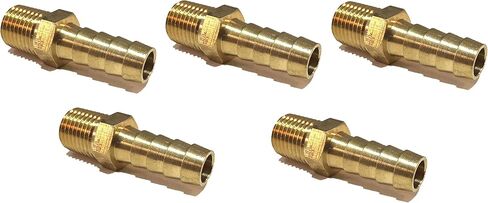 3/8" Hose ID to 1/4" Male NPT MNPT Straight Brass Fitting Fuel / AIR / Water / Oil / Gas / WOG (Qty 1) in Kuwait