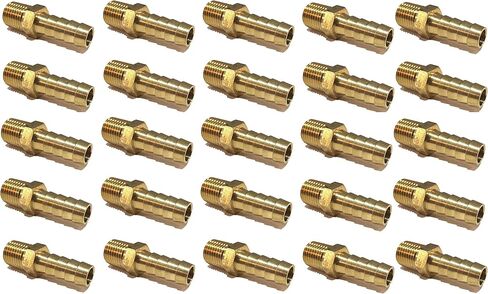 3/8" Hose ID to 1/4" Male NPT MNPT Straight Brass Fitting Fuel / AIR / Water / Oil / Gas / WOG (Qty 1) in Kuwait