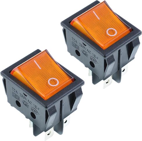 2pcs KCD4 DPST 4Pin On-Off Red Light Panel Rocker Switch 16A/250V 20A/125V in Saudi Arabia