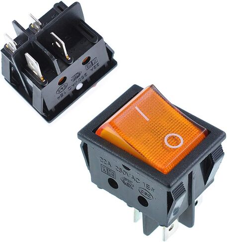 2pcs KCD4 DPST 4Pin On-Off Red Light Panel Rocker Switch 16A/250V 20A/125V in Saudi Arabia