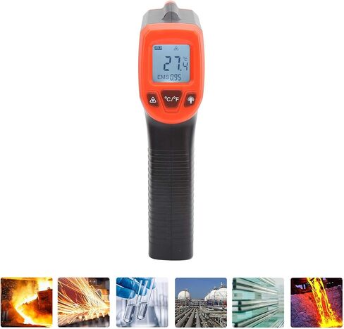 مسدس قياس درجة الحرارة، ميزان حرارة بالأشعة تحت الحمراء، ميزان حرارة صناعي، مع شاشة LCD GM320S لسطح أجزاء محرك أنابيب الماء الساخن (برتقالي)، موازين حرارة بالأشعة تحت الحمراء والليزر in Kuwait