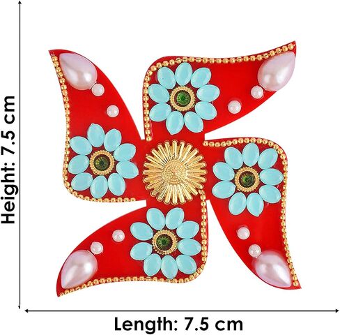 مجموعة 3 قطع من ملصق SATVIK من الأكريليك Lakshmi MATA Charan Paduka مع ملصقات Swastik لتزيين الديوالي Mandir Office Wall Festival Pujan Aarti Home Floor Rangoli Kolam Shubh Labh in Saudi Arabia