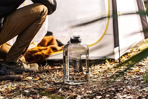 1 Gallon Water Bottle with Straw Lid and Chug Lid, Big Leakproof Water Jug with Time Marker, No Quotes. 128 oz Water Bottle with Handle and Straw, BPA Free in Saudi Arabia