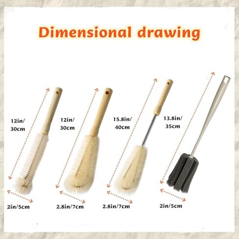 Bottle Brush Cleaner 6 Pack Bottle Cleaner Brush Set TAISOCA Water Bottle Brushes for Cleaning Water Bottle Straws Kettle (6 Pack) in Kuwait