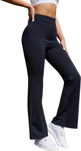 WBQ Womens Flare Yoga Pants High Waist Bootcut Bell Bottom Leggings with Tummy Control Workout Gym Flared Leggings in Saudi Arabia