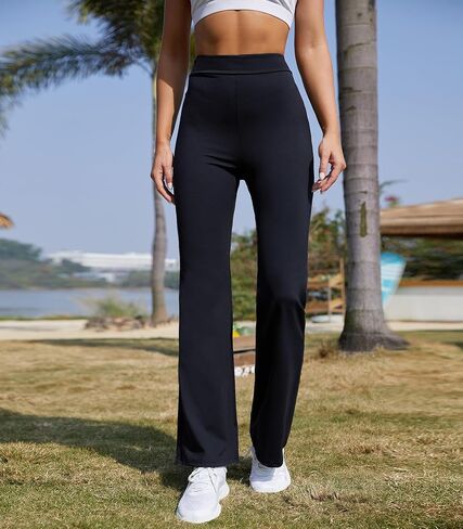 WBQ Womens Flare Yoga Pants High Waist Bootcut Bell Bottom Leggings with Tummy Control Workout Gym Flared Leggings in Saudi Arabia