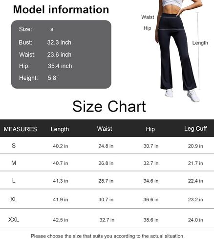 WBQ Womens Flare Yoga Pants High Waist Bootcut Bell Bottom Leggings with Tummy Control Workout Gym Flared Leggings in Saudi Arabia
