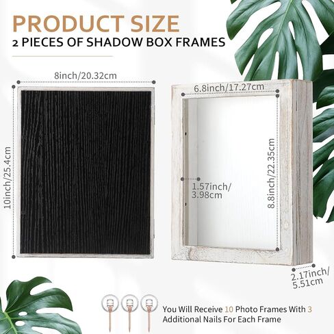 10 Pcs Shadow Box Frame Bulk 8 x 10 Inch Memory Display Real Glass Door Display Box with Linen Back Rustic Picture Frame for Flower Bouquet Photo Keepsake Medal Display Wedding Couple Favor in Saudi Arabia