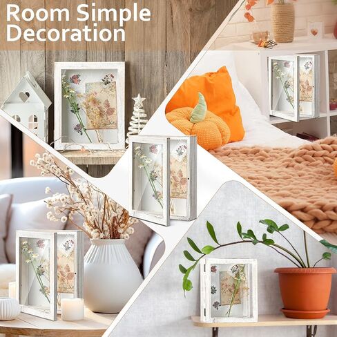 10 Pcs Shadow Box Frame Bulk 8 x 10 Inch Memory Display Real Glass Door Display Box with Linen Back Rustic Picture Frame for Flower Bouquet Photo Keepsake Medal Display Wedding Couple Favor in Saudi Arabia