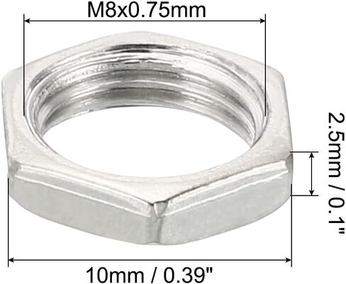 PATIKIL M9x1.0 Steel Hex Nuts, 50 Pack Metric Thread Zinc Plated Finished Hardware Nuts Screw Bolt Fasteners for Lamps Machinery Repair 2.5mm Height in Saudi Arabia