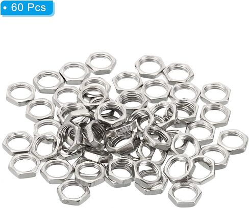 PATIKIL M9x1.0 Steel Hex Nuts, 50 Pack Metric Thread Zinc Plated Finished Hardware Nuts Screw Bolt Fasteners for Lamps Machinery Repair 2.5mm Height in Saudi Arabia