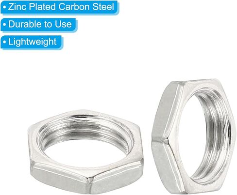 PATIKIL M9x1.0 Steel Hex Nuts, 50 Pack Metric Thread Zinc Plated Finished Hardware Nuts Screw Bolt Fasteners for Lamps Machinery Repair 2.5mm Height in Saudi Arabia