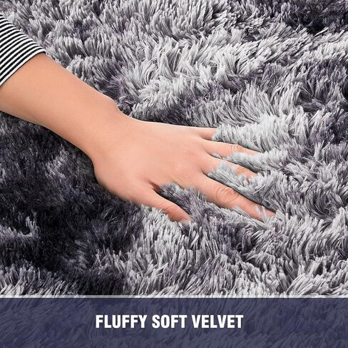 Area Rugs 8x10 for Living Room Bedroom, Large Modern Indoor Fuzzy Shaggy Carpet Shag Rugs Kids Girls Boys Classroom Nursery Dorm Room, Black in Saudi Arabia